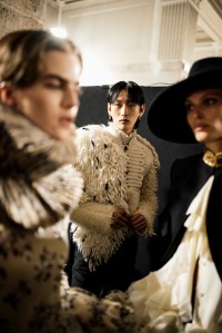 Backstage at Alexander McQueen Fall 2025 Ready-to-Wear Collection at Paris Fashion Week