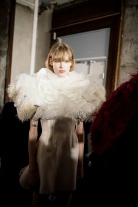 Backstage at Alexander McQueen Fall 2025 Ready-to-Wear Collection at Paris Fashion Week