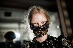 Backstage at Alexander McQueen Fall 2025 Ready-to-Wear Collection at Paris Fashion Week