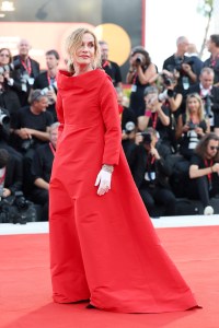 VENICE, ITALY - AUGUST 28: Jury President Isabelle Huppert attends a red carpet for "Beetlejuice Beetlejuice" during the 81st Venice International Film Festival at  on August 28, 2024 in Venice, Italy. (Photo by Vittorio Zunino Celotto/Getty Images)