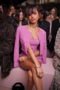 Tyla at the Chanel Fall RTW 2025 fashion show as part of Paris Fashion Week on March 11, 2025 in Paris, France.