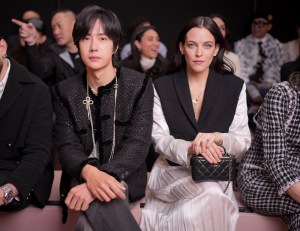 Wang Yibo, Riley Keough at the Chanel Fall RTW 2025 fashion show as part of Paris Fashion Week on March 11, 2025 in Paris, France.