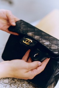 A vintage Chanel bag at the “Chanel & moi” repair workshop at the AVH factory.