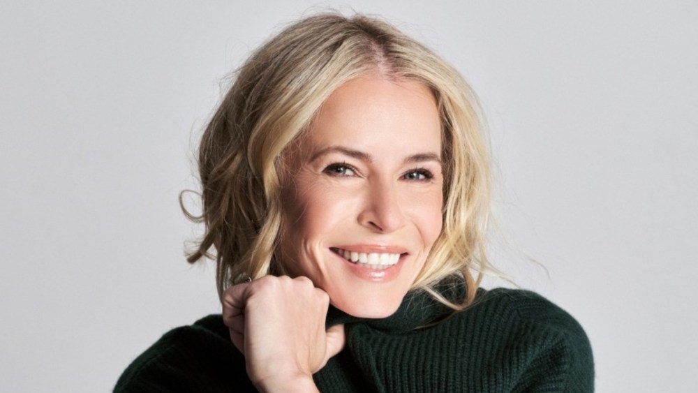Chelsea Handler poses for photos for her partnership with Gold Bond.