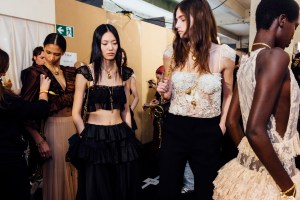 Backstage at Chloé Fall 2025 Ready-to-Wear Collection at paris Fashion Week