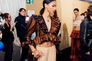 Backstage at Chloé Fall 2025 Ready-to-Wear Collection at paris Fashion Week