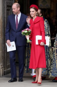 LONDON, ENGLAND - MARCH 10: Prince William, Prince of Wales and Catherine, Princess of Wales smile as they depart the celebrations for Commonwealth Day at Westminster Abbey on March 10, 2025 in London, England. (Photo by Chris Jackson/Getty Images)