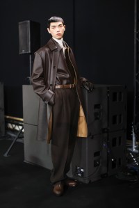 Backstage at Ferragamo Fall 2025 Ready-to-Wear Collection at Milan Fashion Week