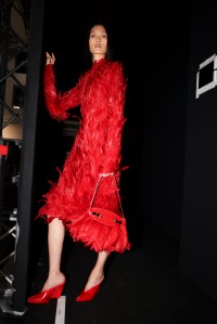 Backstage at Ferragamo Fall 2025 Ready-to-Wear Collection at Milan Fashion Week
