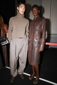 Backstage at Ferragamo Fall 2025 Ready-to-Wear Collection at Milan Fashion Week