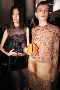 Backstage at Ferragamo Fall 2025 Ready-to-Wear Collection at Milan Fashion Week