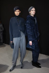 Backstage at Giorgio Armani Fall 2025 Ready-to-Wear Collection at Milan Fashion Week