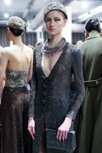 Backstage at Giorgio Armani Fall 2025 Ready-to-Wear Collection at Milan Fashion Week