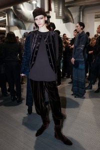 Backstage at Giorgio Armani Fall 2025 Ready-to-Wear Collection at Milan Fashion Week