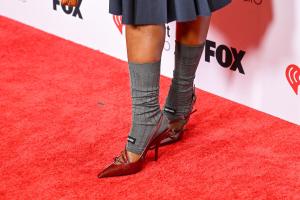 Doechii shoe detail at the 2025 iHeartRadio Music Awards held at the Dolby Theatre on March 17, 2025 in Los Angeles, California.