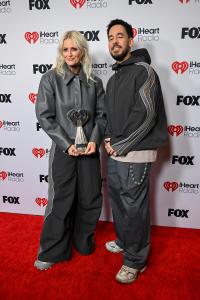 Emily Armstrong, Mike Shinoda at the 2025 iHeartRadio Music Awards held at the Dolby Theatre on March 17, 2025 in Los Angeles, California.