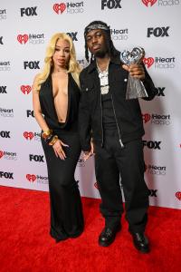 Anycia, 4Batz at the 2025 iHeartRadio Music Awards held at the Dolby Theatre on March 17, 2025 in Los Angeles, California.
