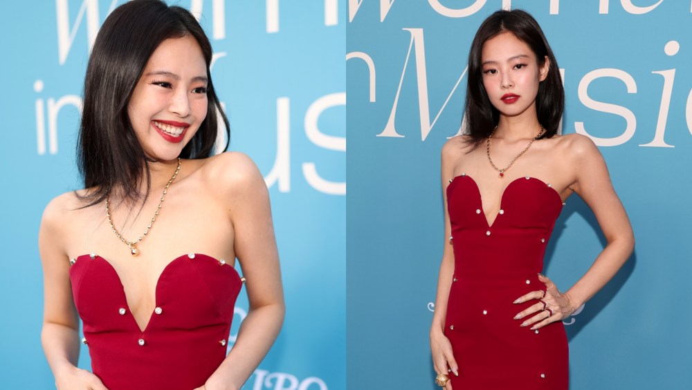 blackpink singer Jennie Kim wears Zuhair Murad at the 2025 Billboard Women in Music event.