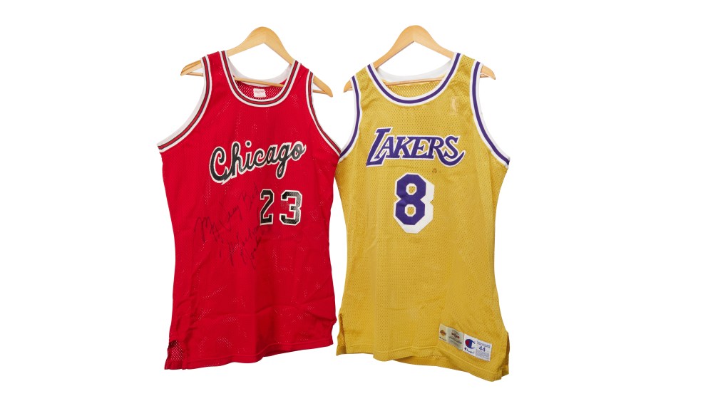 Michael Jordan and Kobe Bryant's first game-worn jerseys.
