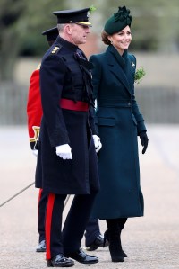 LONDON, ENGLAND - MARCH 17: Catherine, Princess of Wales during the 2025 Irish Guards' St. Patrick's Day Parade at Wellington Barracks on March 17, 2025 in London, England. Catherine, Princess of Wales attends the parade as Colonel of the Regiment. (Photo by Chris Jackson/Getty Images)