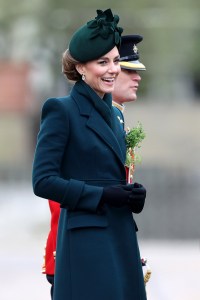 LONDON, ENGLAND - MARCH 17: Catherine, Princess of Wales during the 2025 Irish Guards' St. Patrick's Day Parade at Wellington Barracks on March 17, 2025 in London, England. Catherine, Princess of Wales attends the parade as Colonel of the Regiment. (Photo by Chris Jackson/Getty Images)