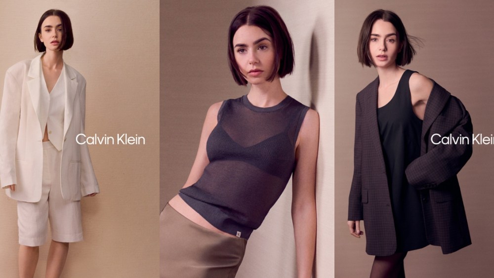 Lily Collins appears in campaign photos for Calvin Klein's spring 2025 collection.