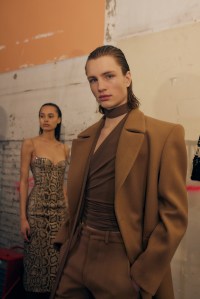 Backstage at Ludovic de Saint Sernin Fall 2025 Ready-to-Wear Collection at Paris Fashion Week