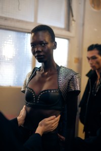 Backstage at Ludovic de Saint Sernin Fall 2025 Ready-to-Wear Collection at Paris Fashion Week