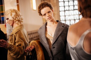 Backstage at Miu Miu Fall 2025 Ready-to-Wear Collection at Paris fashion Week