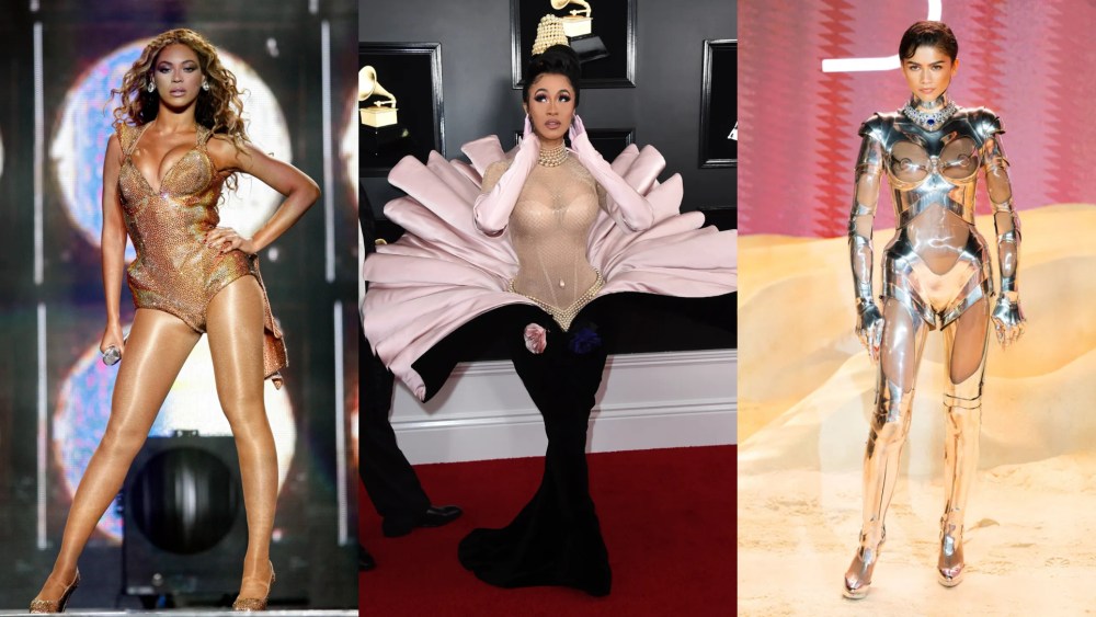 Beyoncé, Cardi B and Zendaya in Mugler designs.