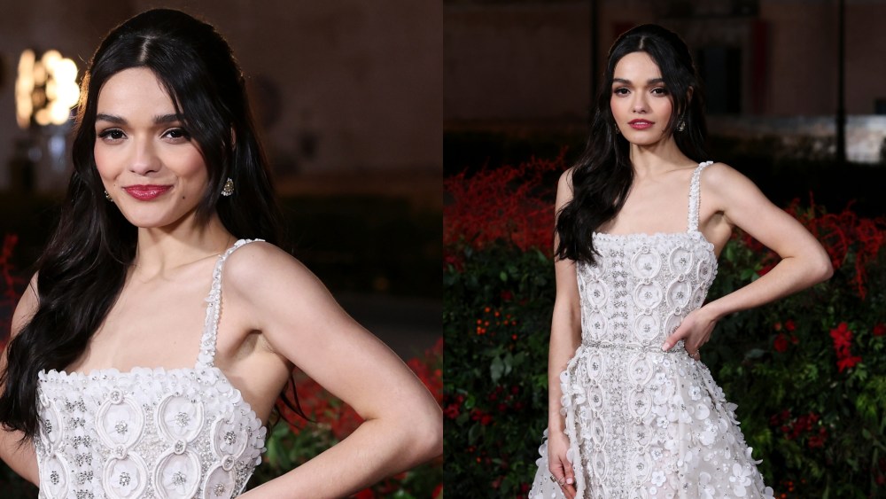 Rachel Zegler poses for photos for an event for Disney's "Snow White" in Segovia, Spain.