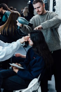 Backstage at Sacai Fall 2025 Ready-to-Wear Collection at Paris Fashion Week