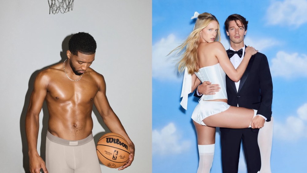 Donovan Mitchell, Abby Champion and Patrick Schwarzenegger for Skims.