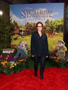 LOS ANGELES, CALIFORNIA - MARCH 15: Erin Cressida Wilson joins Sneezy & Sleepy at the Allegra activation on the red carpet for Disney's "Snow White" premiere at El Capitan Theatre on March 15, 2025 in Hollywood, California. The Allegra activation asks what Sneezy and Sleepy would be like if they weren't sneezy or sleepy. (Photo by Phillip Faraone/Getty Images for Allegra)