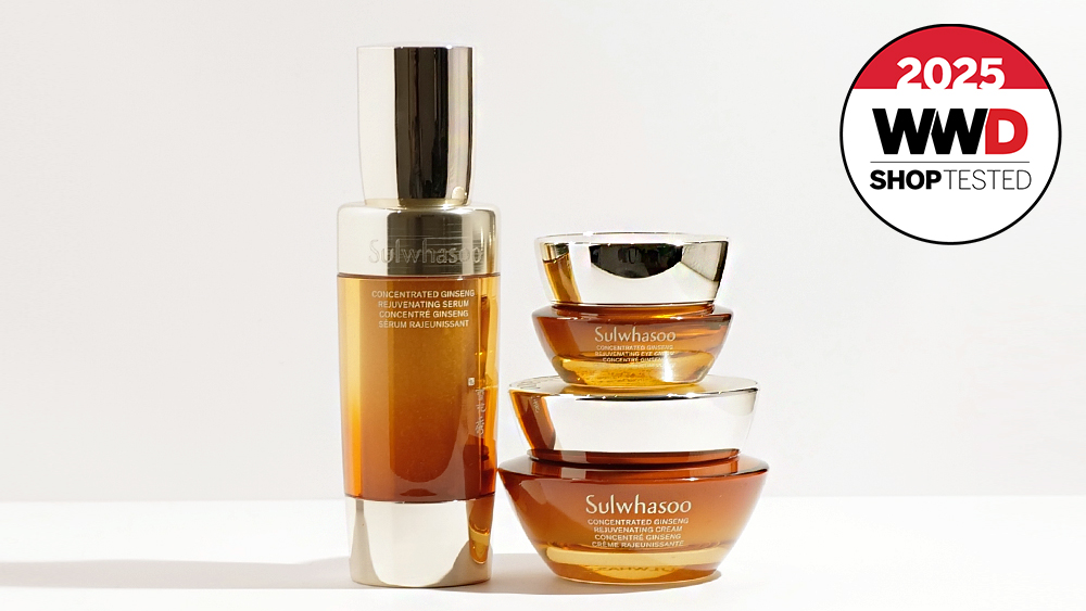 3 products from Sulwhasoo's Concentrated Ginseng Skin Care Collection photographed by editor testing