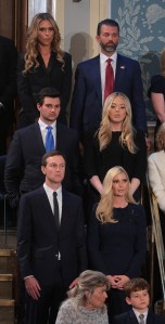 WASHINGTON, DC - MARCH 04: Bettina Anderson, Donald Trump, Jr., Michael Boulos, Tiffany Trump, Jared Kushner, and Ivanka Trump attend U.S. President Donald Trump's address to a joint session of Congress at the U.S. Capitol on March 04, 2025 in Washington, DC. President Trump was expected to address Congress on his early achievements of his presidency and his upcoming legislative agenda. (Photo by Kayla Bartkowski/Getty Images)