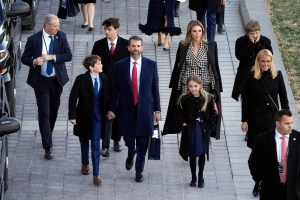 WASHINGTON, DC - JANUARY 20: Donald Trump Jr. (C) and his children, along with former wife Vanessa Trump (Far right), depart following the inauguration of U.S. President Donald Trump at the U.S. Capitol on January 20, 2025 in Washington, DC. Donald Trump takes office for his second term as the 47th president of the United States. (Photo by Jack Gruber - Pool/Getty Images)