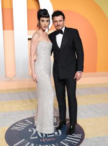 Katy Perry, Orlando Bloom at the 2025 Vanity Fair Oscar Party Hosted By Radhika Jones held at Wallis Annenberg Center for the Performing Arts on March 02, 2025 in Beverly Hills, California.