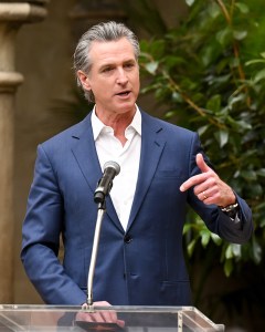 Governor Gavin Newsom at the Vogue World: Hollywood Announcement at Chateau Marmont on March 26, 2025 in West Hollywood, California.