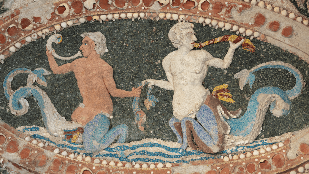 A detail of Grotto of Diana at Villa d'Este after the restoration supported by Fendi.