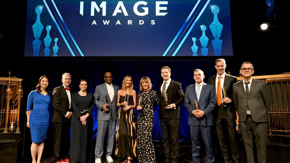 Scarlet Fu, Stephen Lamar, Laura Weber, Dr. D’Wayne Edwards, Ulla Johnson, Katherine Gold, Bill Foudy, Lance Ruttenberg, Lewis Perkins and Steven Kolb attend the 2025 AAFA American Image Awards.