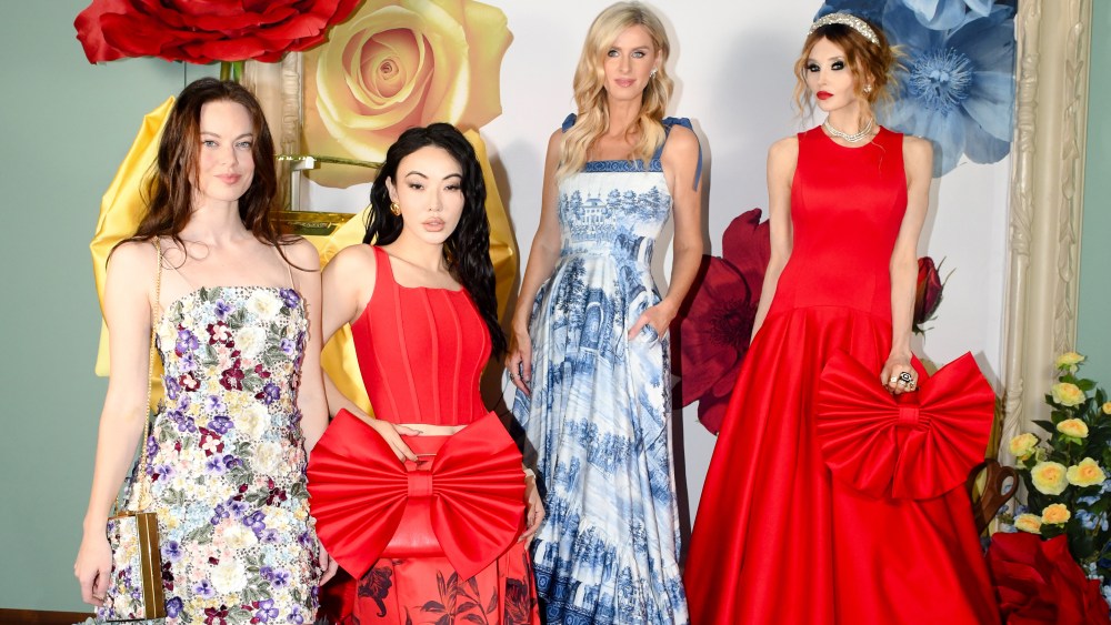 Emily Rockefeller, Jessica Wang, Nicky Hilton, and Stacey Bendet
