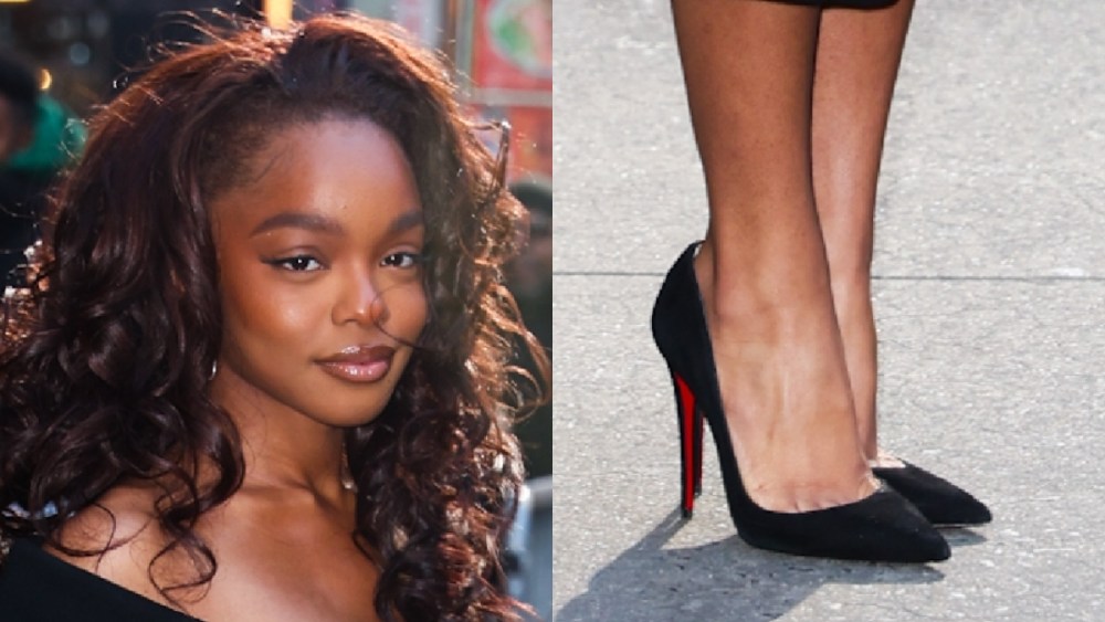 Marsai Martin is seen at 'Good Morning America' on April 8, 2025 in New York, New York.