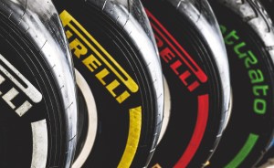 Pirelli has been the only supplier of tires to Formula One teams since 2011. The different color stripes on the tires signify their varying degrees of hardness, as well as their specified uses for track conditions.