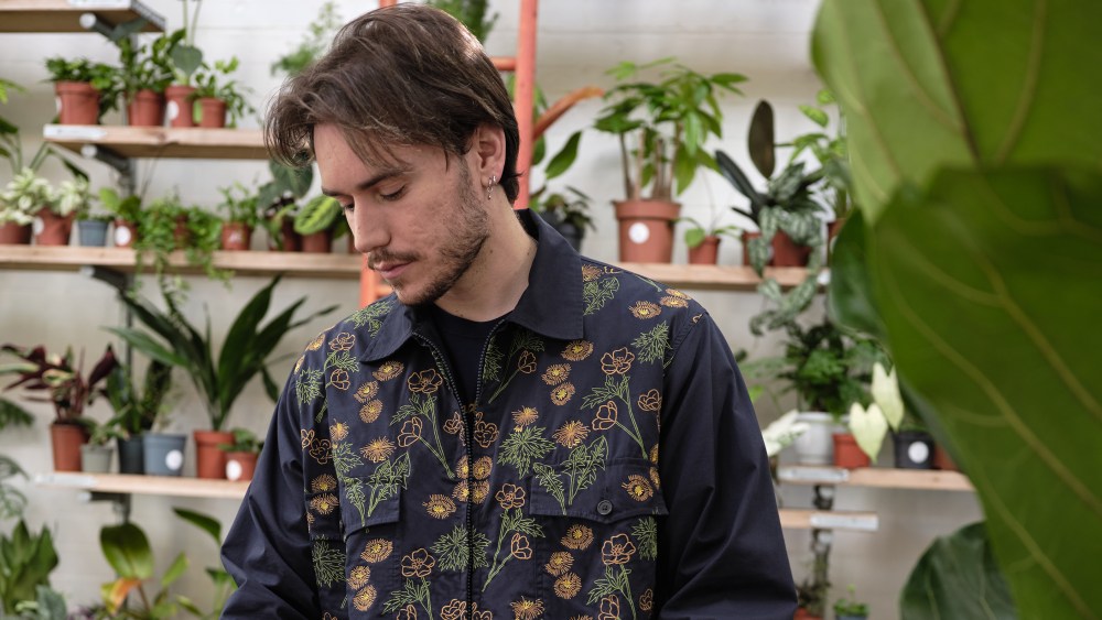 A floral embroidered jacket from the collection.