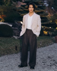 Tomohisa Yamashita street style at Dior Pre-Fall 2025 in Kyoto