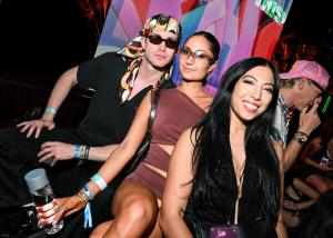 Jackson Partim, Julia Downs, guest at the NYLON House on April 11, 2025 in Palm Springs, California.