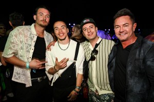 Josiah Cheatam, Nicky Gathrite, Guests at the NYLON House on April 11, 2025 in Palm Springs, California.