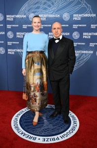 Julia Milner, Yuri Milner at The 11th Breakthrough Prize Ceremony held at Barker Hanger on April 05, 2025 in Santa Monica, California.