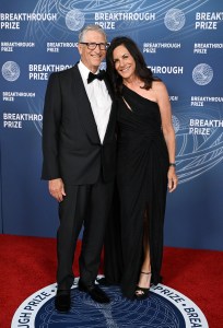 Bill Gates, Paula Hurd at The 11th Breakthrough Prize Ceremony held at Barker Hanger on April 05, 2025 in Santa Monica, California.